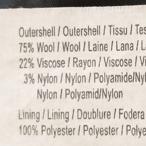 Women Esprit size 4 wool blend double breasted jacket, black/white tweed pattern - Picture 10 of 13